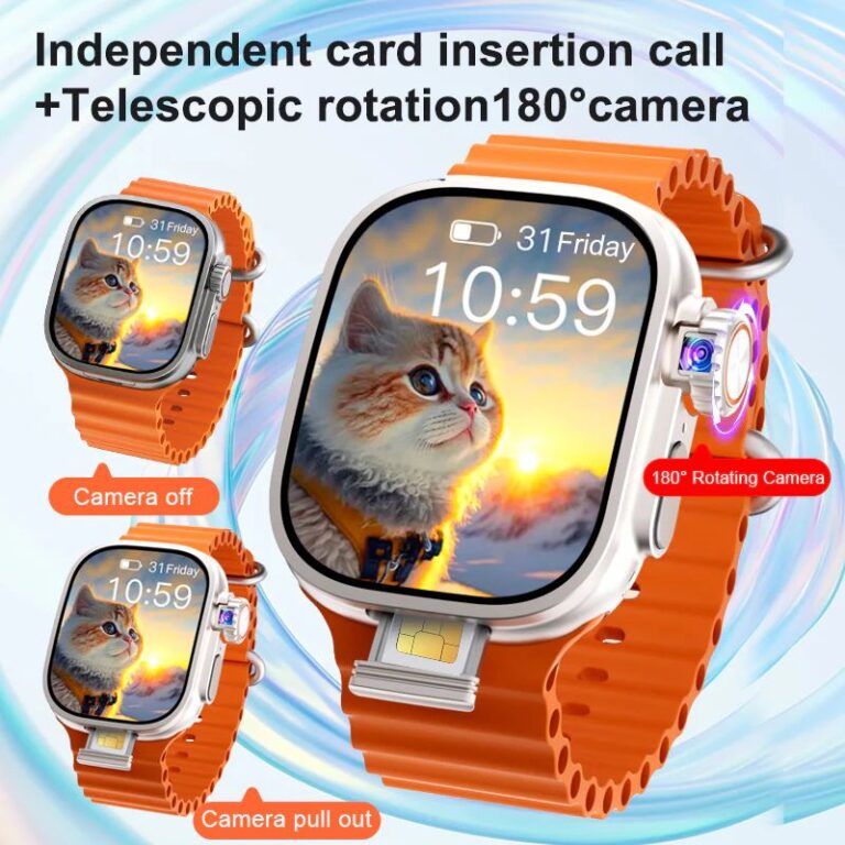 Vedi S9 Ultra 3 Smart Watch 4G LTE Sistema Android AMOLED Schermo curvo Fotocamera ruotabile a 180° 2GB RAM + 32ROM GB - Immagine 3
