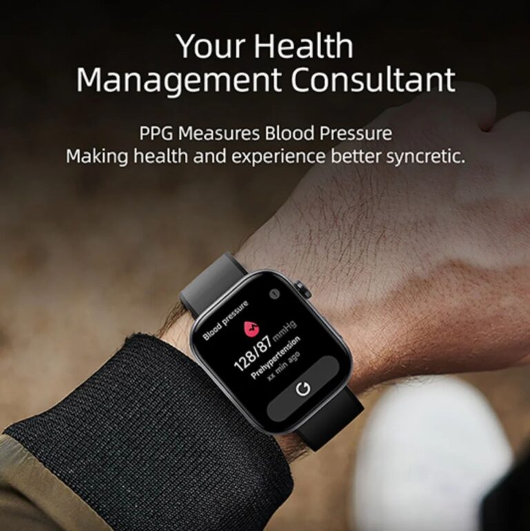 Smartwatch ultraleggero Stress PPG Pressione sanguigna, Riconoscimento intelligente degli esercizi, Tracker fitness uomo donna (Peso: 38G) - Immagine 5