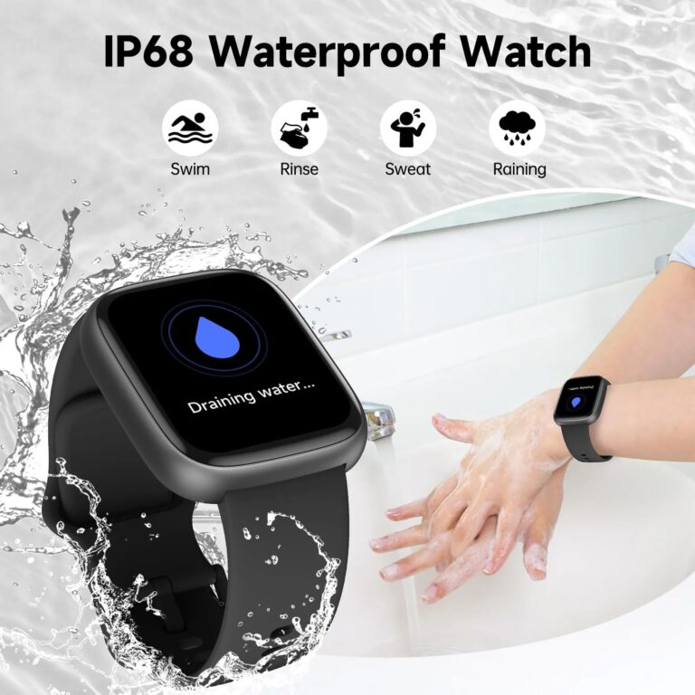 VWAR i6 Smart Watch Alexa integrato, Chiamata Bluetooth, IP68 impermeabile 100+ Modalità sportiva, Frequenza cardiaca SpO2 - Immagine 7