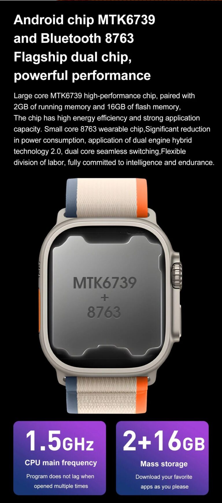 USMARTWATCH DT Ultra 2 【2024 New】Top 1# Android Smartwatch Dual System, 2GB RAM 16GB ROM AMOLED Screen, GPS, WIFI - Image 4
